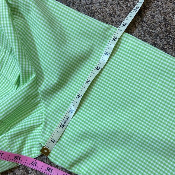 Laura Scott Green Checkered Women’s Shirt Blouse Size Approximately  3X No Tag - Picture 7 of 9